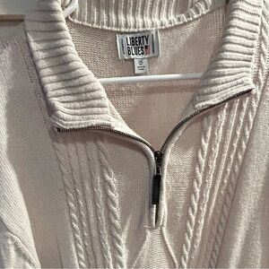 Liberty Blues Men's Cream Turtleneck Sweater